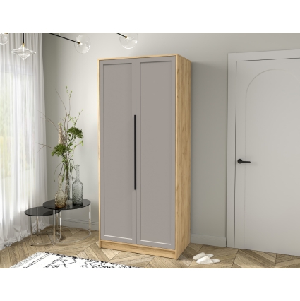 Шкаф распашной Тренд КТ-Ш2 (Дуб золотой ЛДСП/ Луна ЛМДФ) Ш918 В2128 Г547 Шкаф распашной Тренд КТ-Ш2 (Дуб золотой ЛДСП/ Луна ЛМДФ) Ш918 В2128 Г547